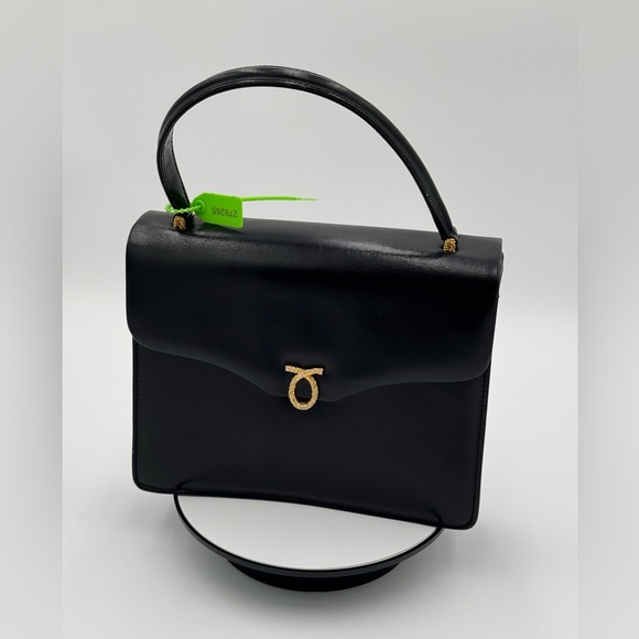 Launer London Traviata Top Handle Leather Bag Black - Picture 3 of 17